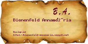 Bienenfeld Annamária névjegykártya